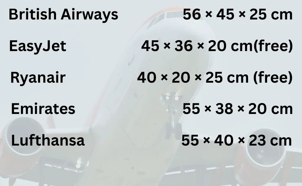 carry on luggage size